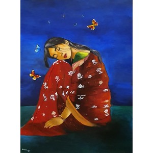 Kausar Bhatti, 24 x 36 Inch, Acrylic on Canvas, Figurative Painting, AC-KSR-024